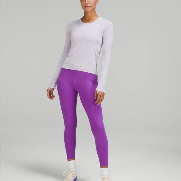 Lululemon fast and free high rise tight 25” cobalt blue EUC leggings gym bold - Picture 1 of 11